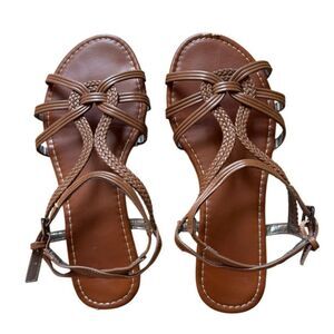 Palms Women's Brown Braided Sandals Size 8.5